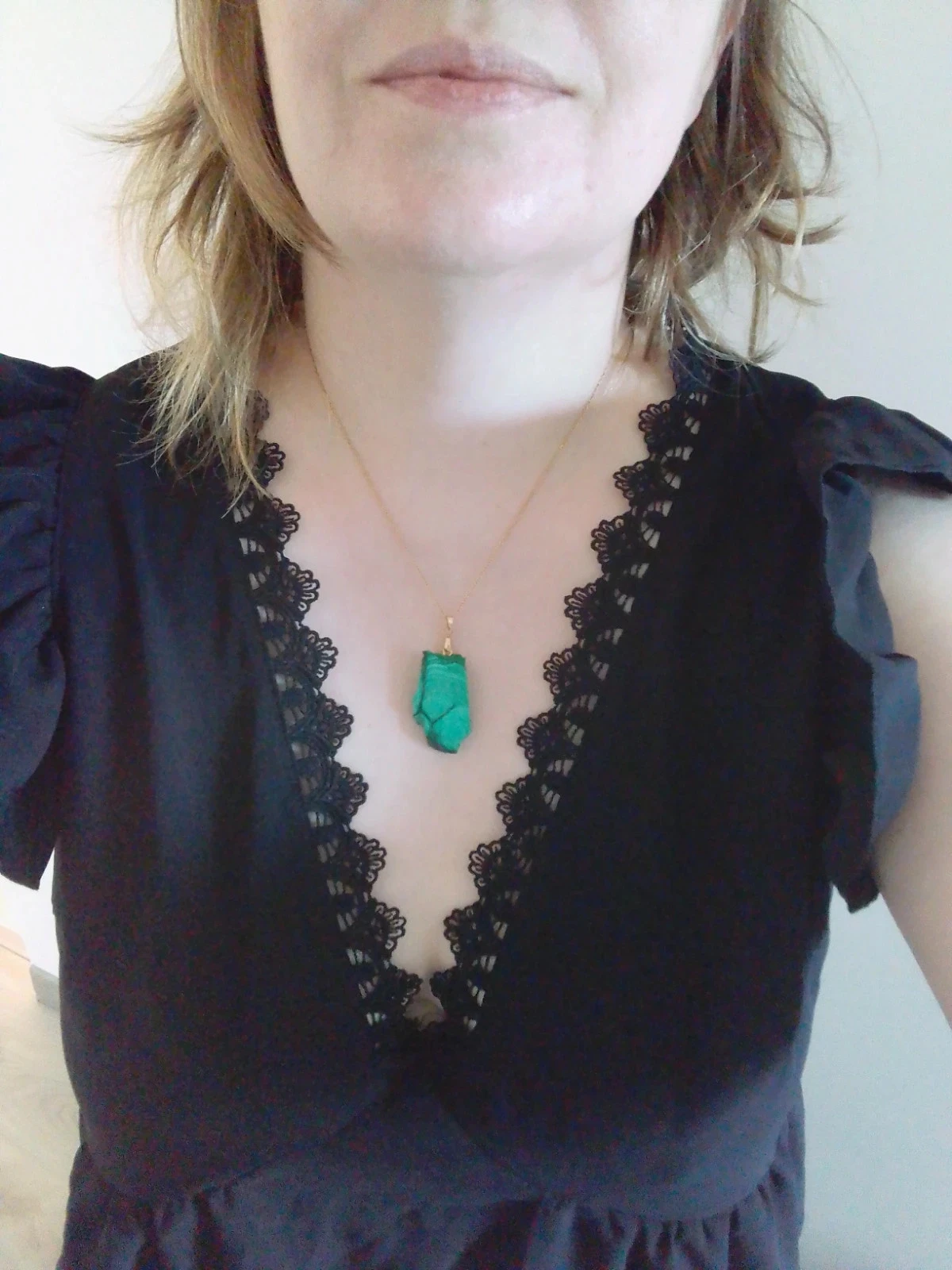 Collier éclat en pierre naturelle de malachite – photo 2